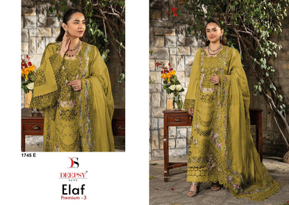 1745 Efghi Elaf Premium 3 Deepsy Cotton Pakistani Patch Work Suits Manufacturer Gujarat