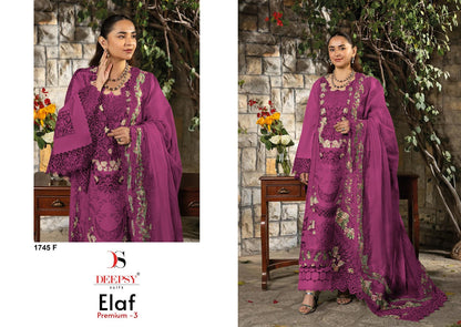1745 Efghi Elaf Premium 3 Deepsy Cotton Pakistani Patch Work Suits Manufacturer Gujarat