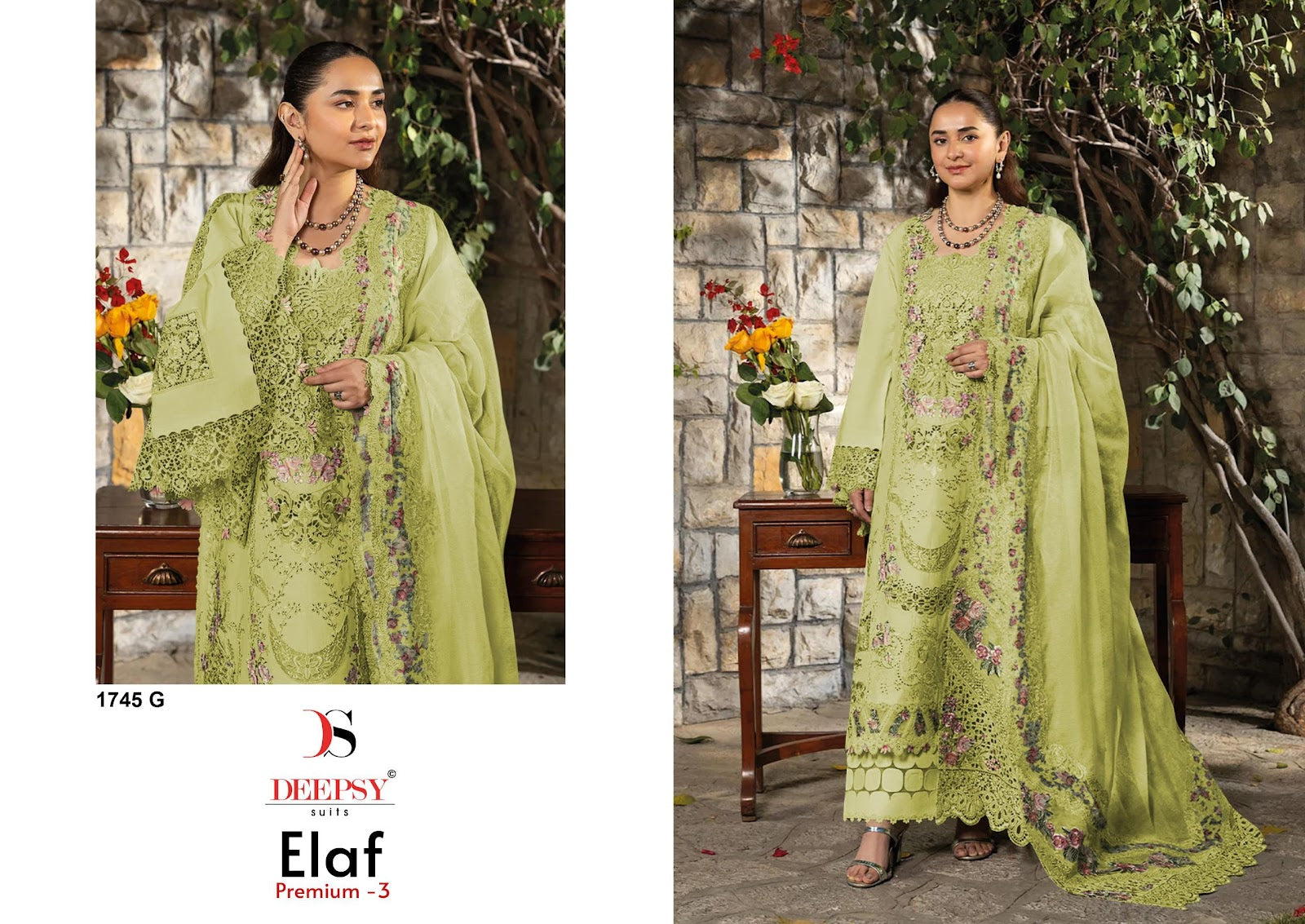 1745 Efghi Elaf Premium 3 Deepsy Cotton Pakistani Patch Work Suits Manufacturer Gujarat