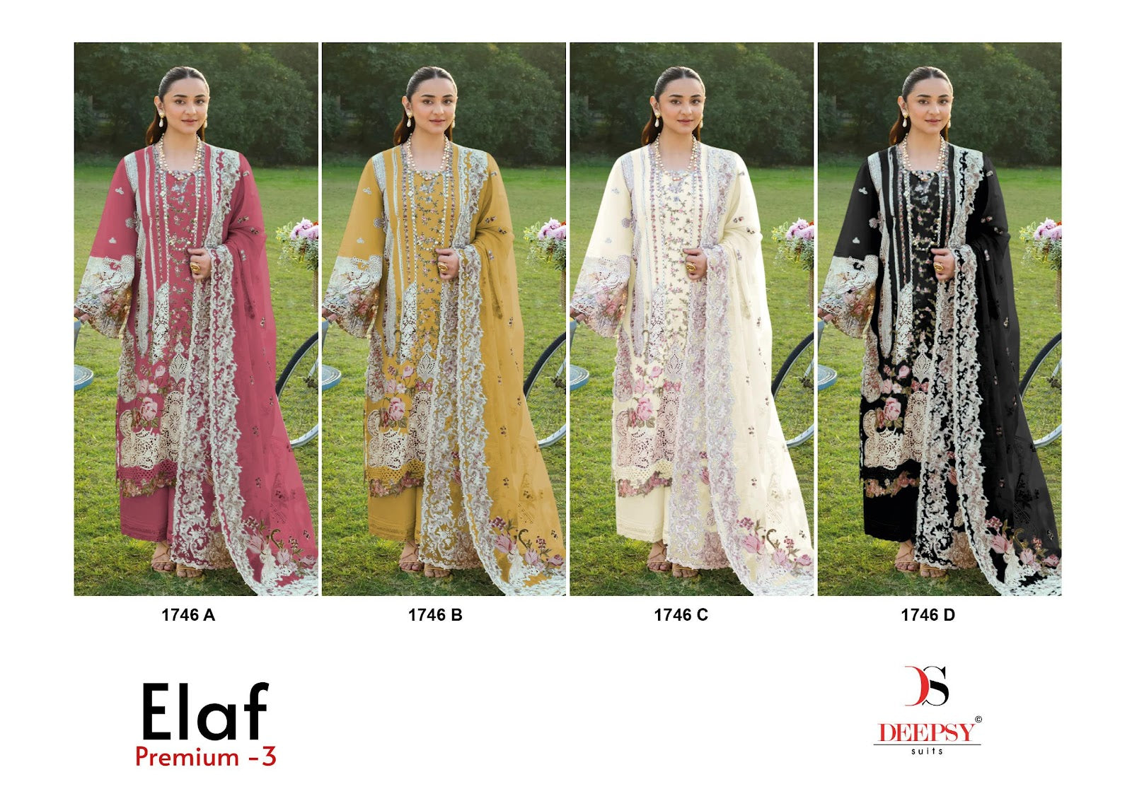 1746 Abcd Elaf Premium 3 Deepsy Pure Cotton Pakistani Patch Work Suits Manufacturer Gujarat