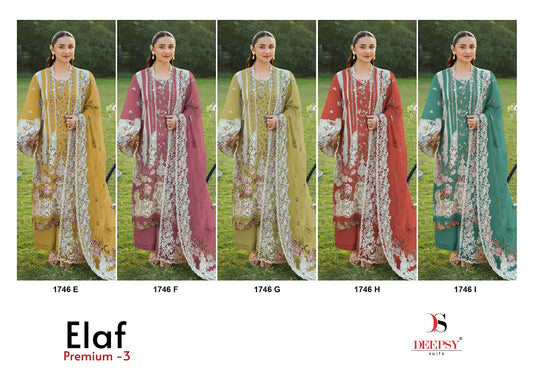 1746 Efghi Elaf Premium 3 Deepsy Cotton Pakistani Patch Work Suits Wholesaler Ahmedabad