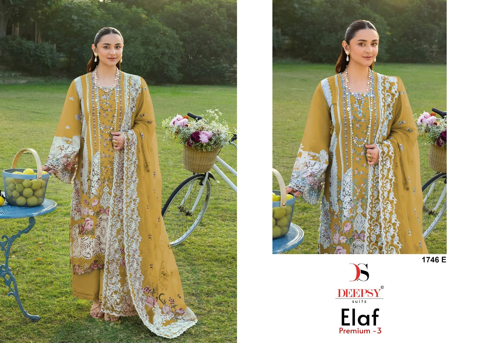 1746 Efghi Elaf Premium 3 Deepsy Cotton Pakistani Patch Work Suits Wholesaler Ahmedabad