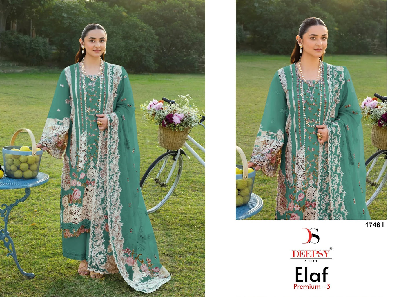 1746 Efghi Elaf Premium 3 Deepsy Cotton Pakistani Patch Work Suits Wholesaler Ahmedabad