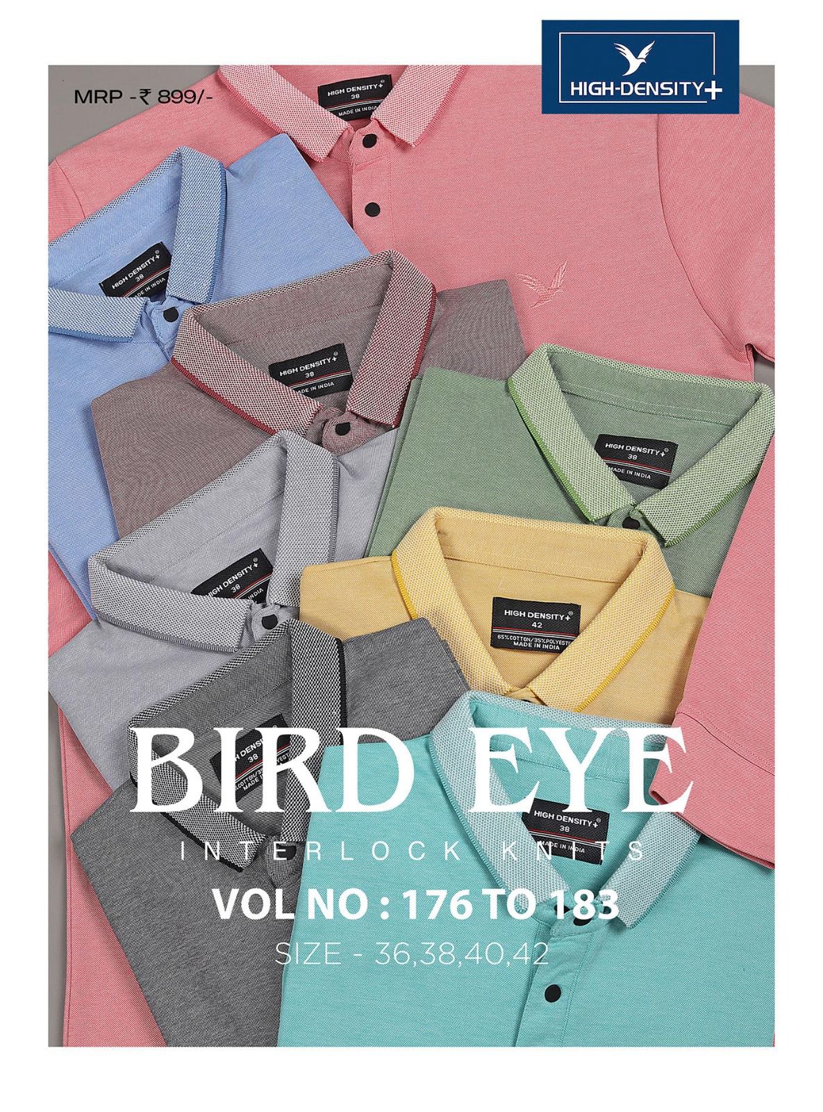 176-183 High Density Bird Eye Mens Tshirts Supplier