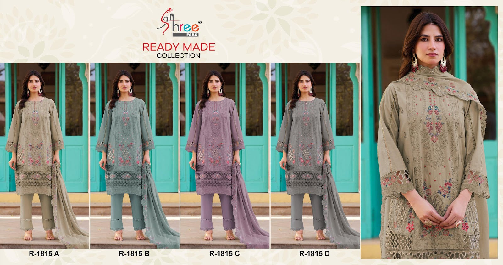 R 1790 Shree Fabs Pakistani Salwar Suits Exporter