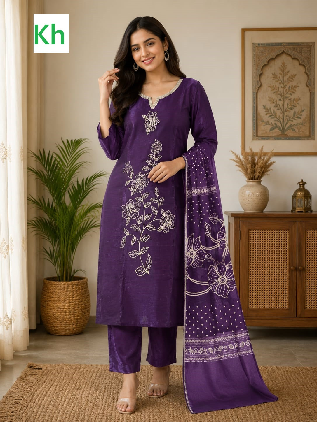 1807 Computer Work Kh Roman Readymade Pant Style Suits Manufacturer India