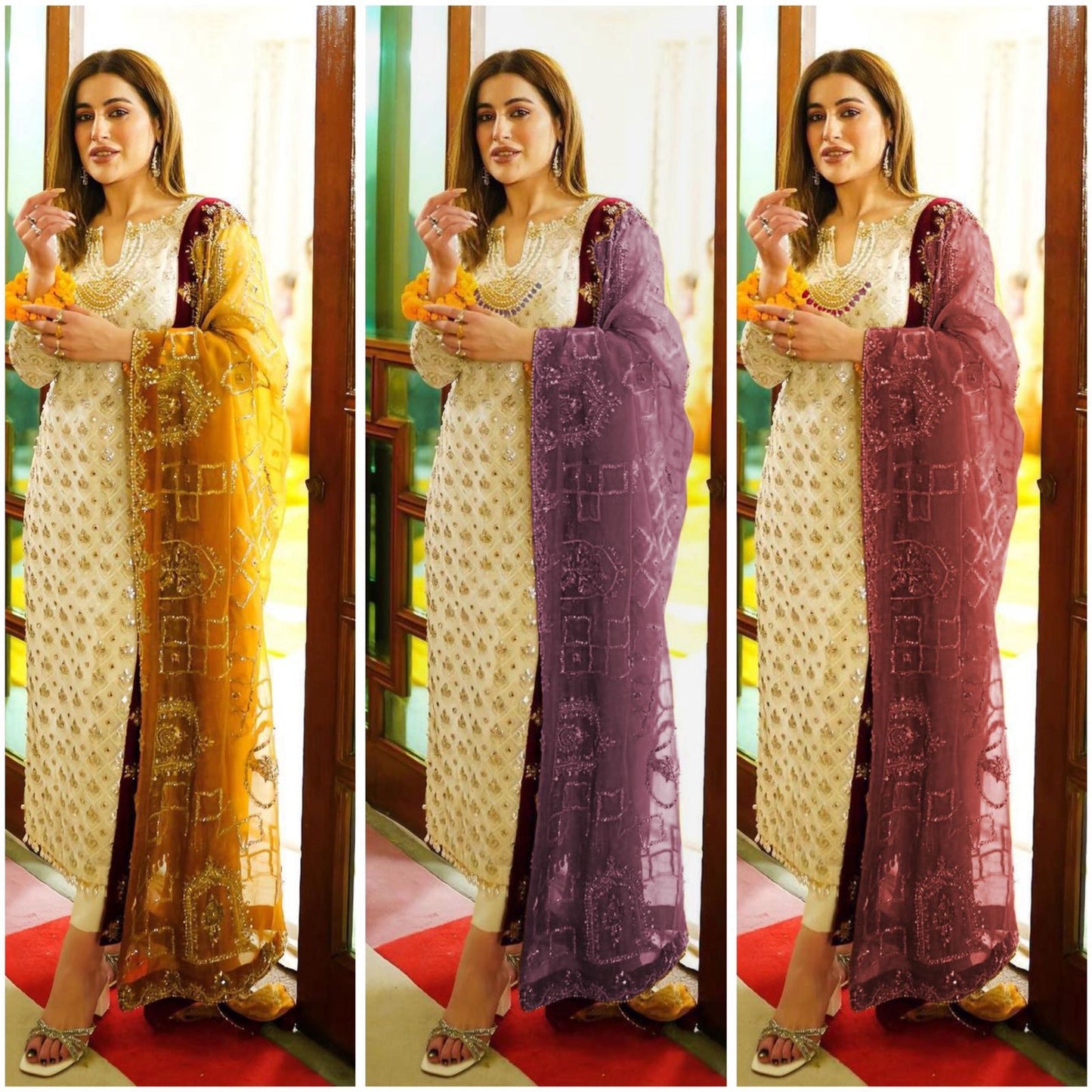 1823 Aarohi Faux Georgette Readymade Pant Style Suits