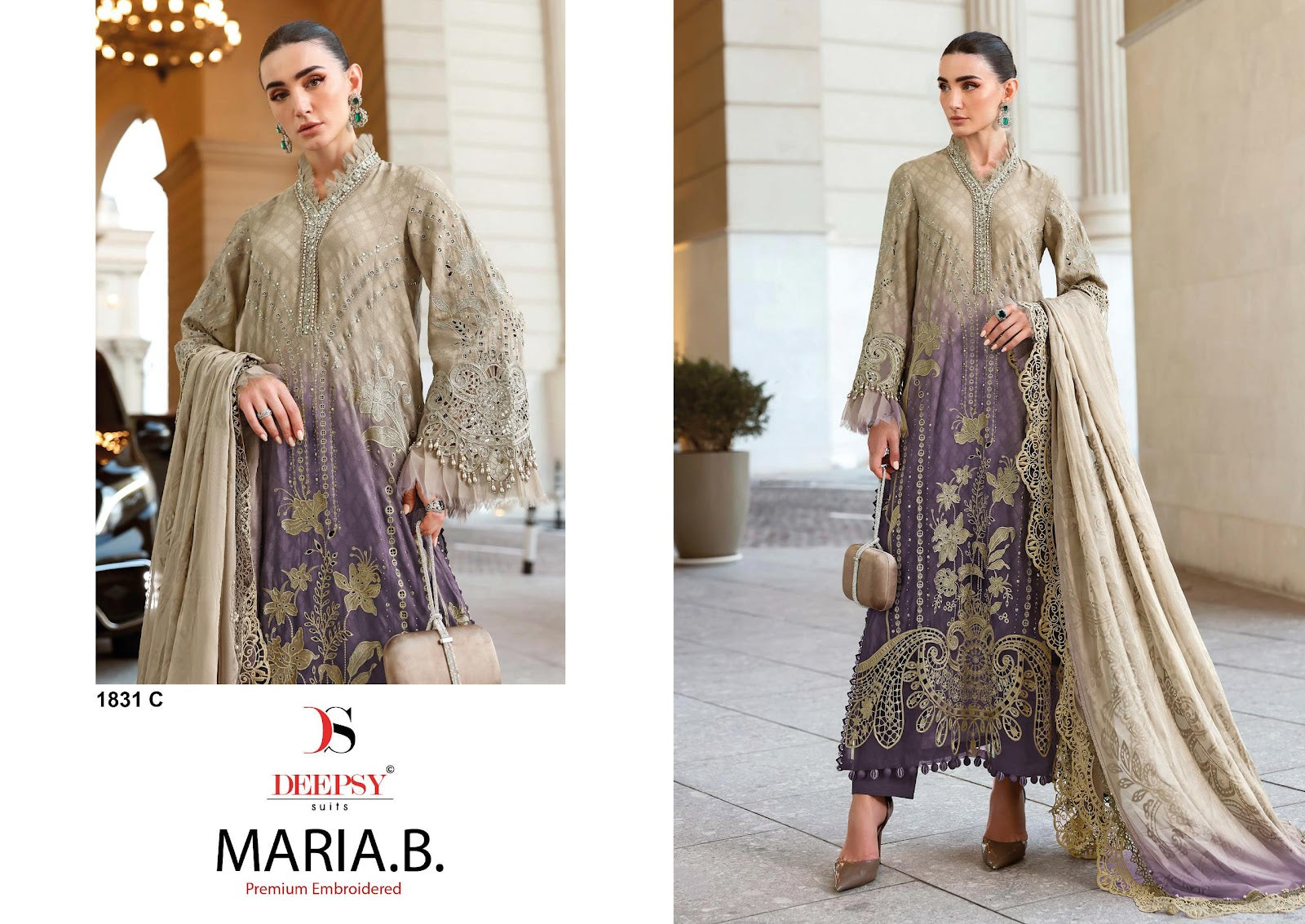 1831 Efghi Deepsy Cotton Pakistani Patch Work Suits Wholesaler India
