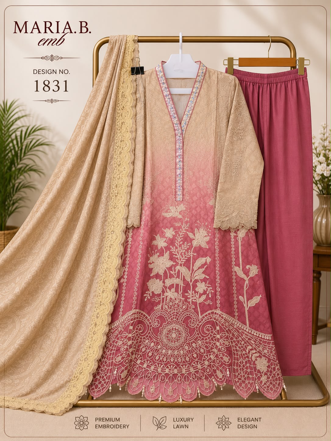 1831 Maria B Emb Deepsy Cotton Pakistani Readymade Suits Manufacturer Ahmedabad
