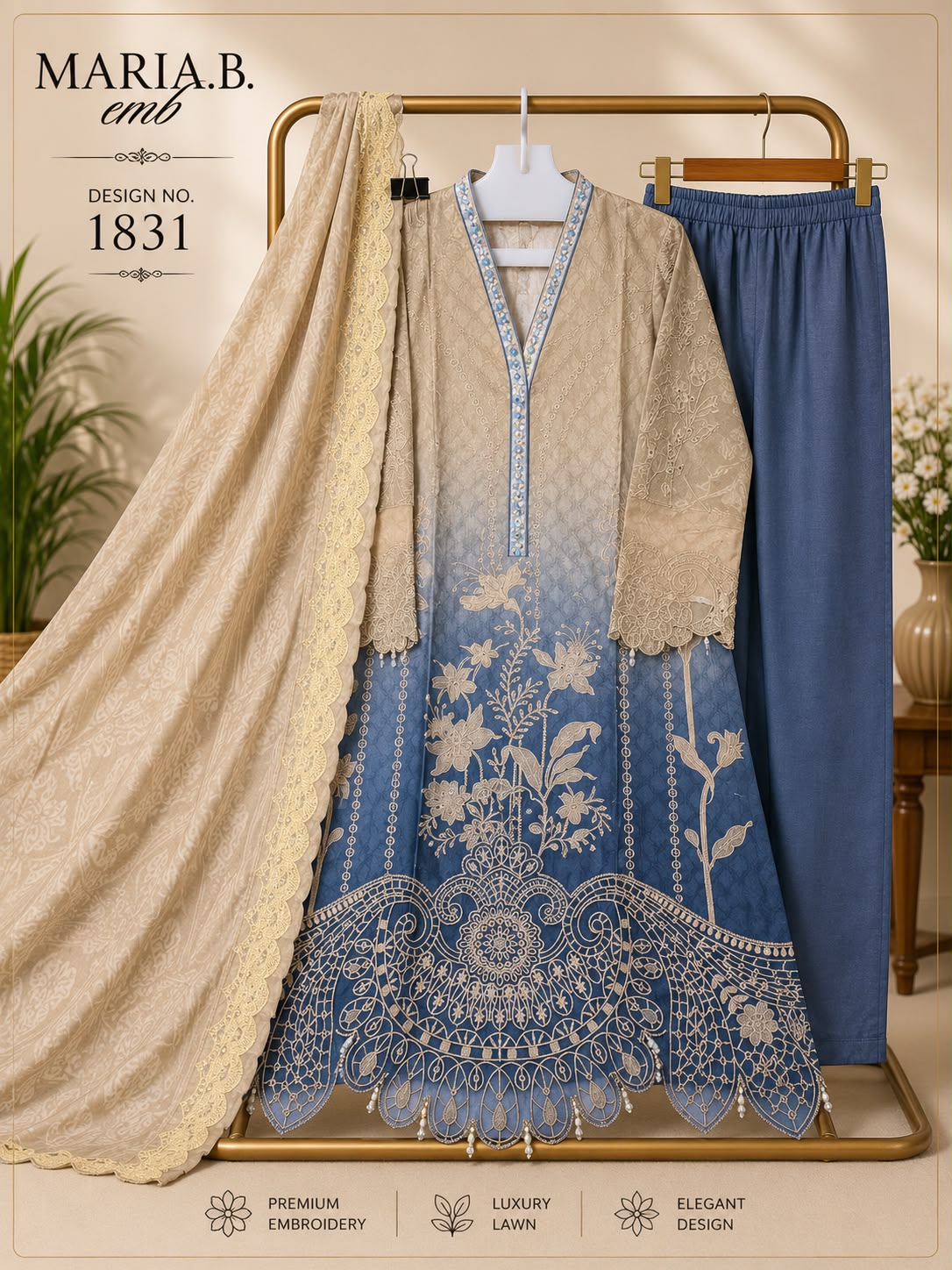 1831 Maria B Emb Deepsy Cotton Pakistani Readymade Suits Manufacturer Ahmedabad