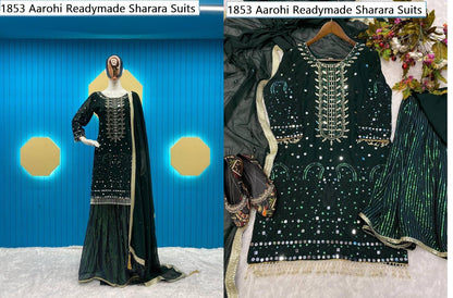 1853 Aarohi Georgette Readymade Sharara Suits Supplier
