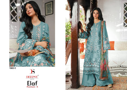 1903 Abcd Elaf Premium 3 Deepsy Cotton Pakistani Patch Work Suits Wholesale Price
