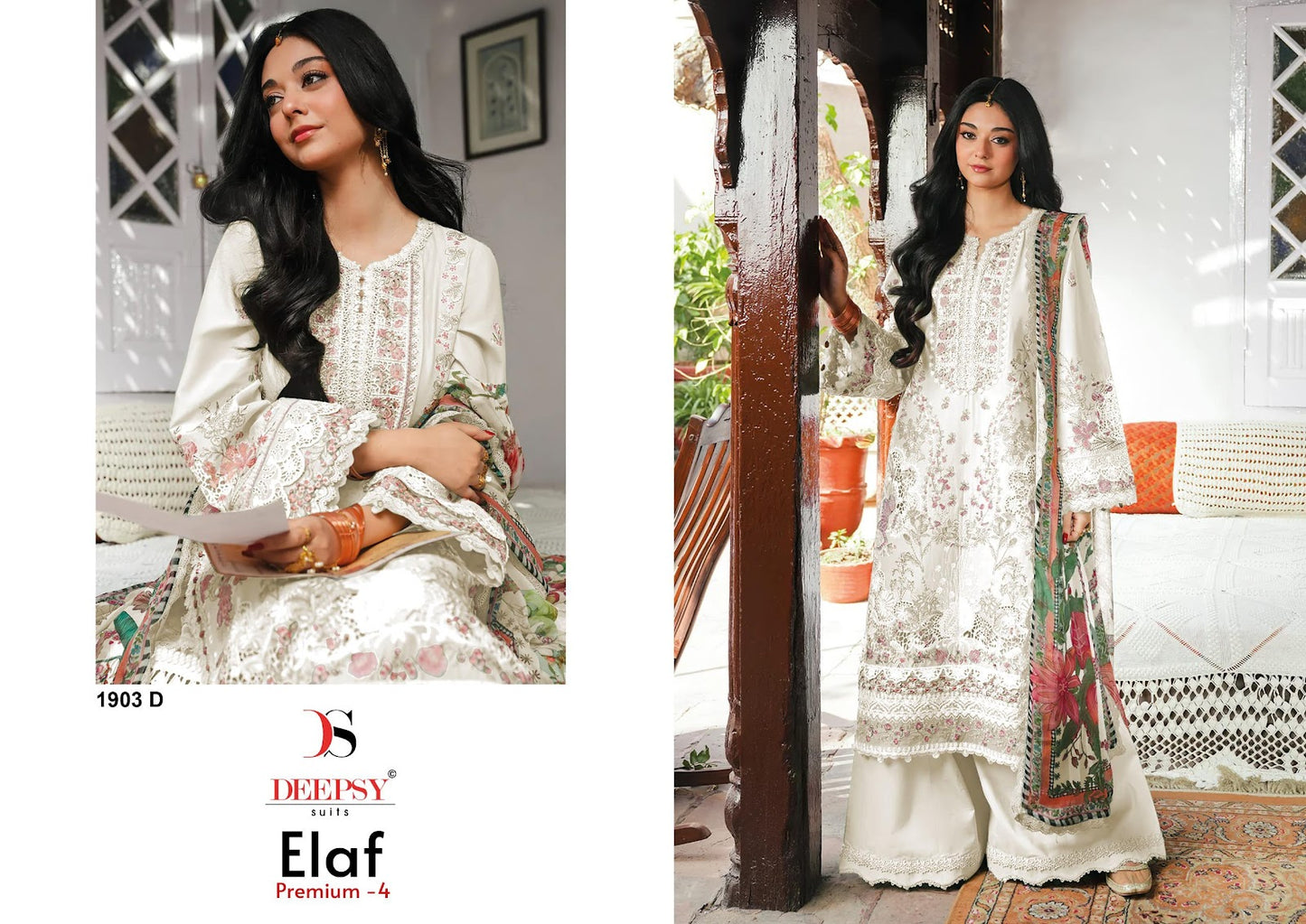 1903 Abcd Elaf Premium 3 Deepsy Cotton Pakistani Patch Work Suits Wholesale Price
