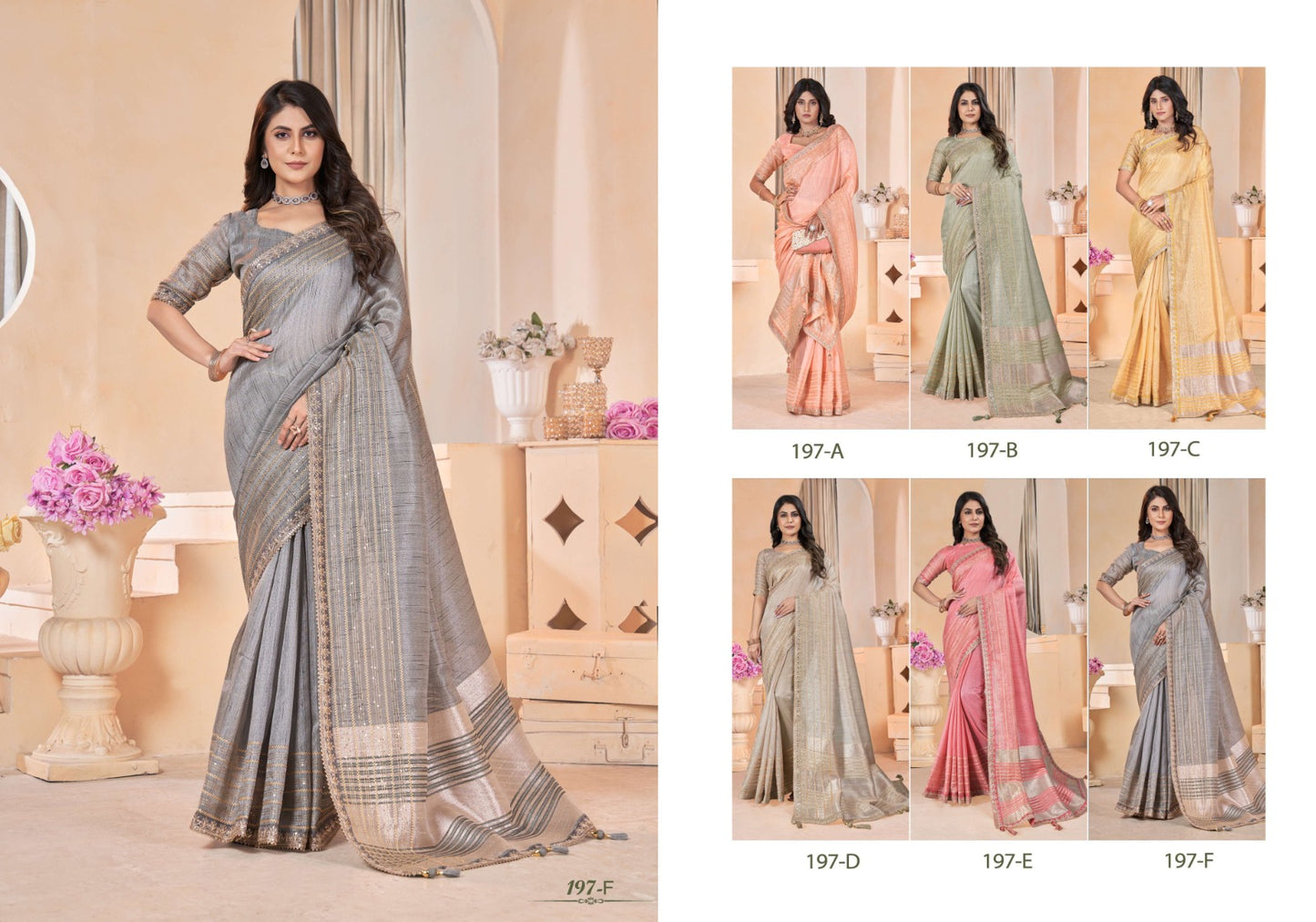 197 Sumitra Linen Sarees Wholesaler India