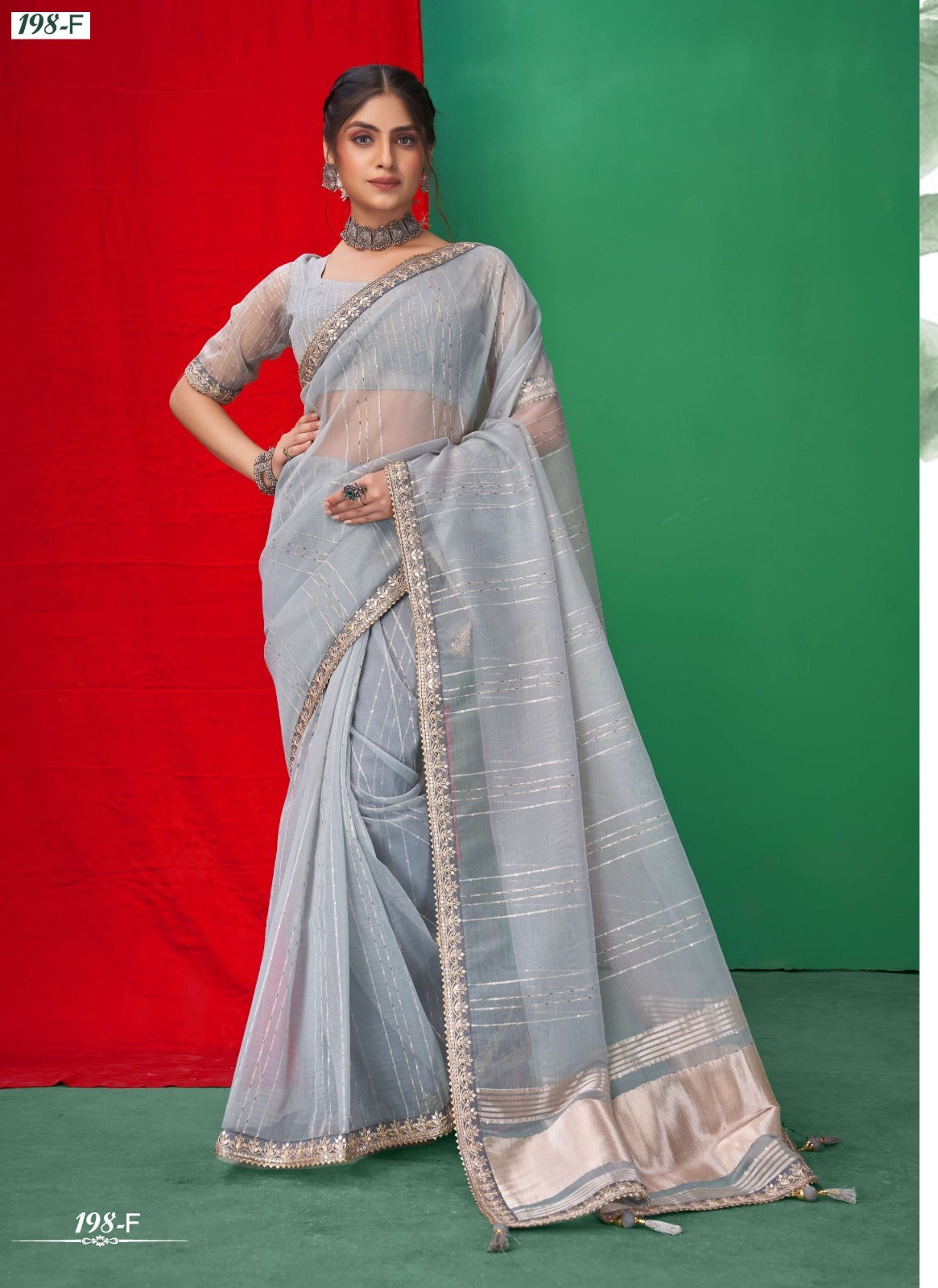 198 Sumitra Organza Sarees Wholesale Price