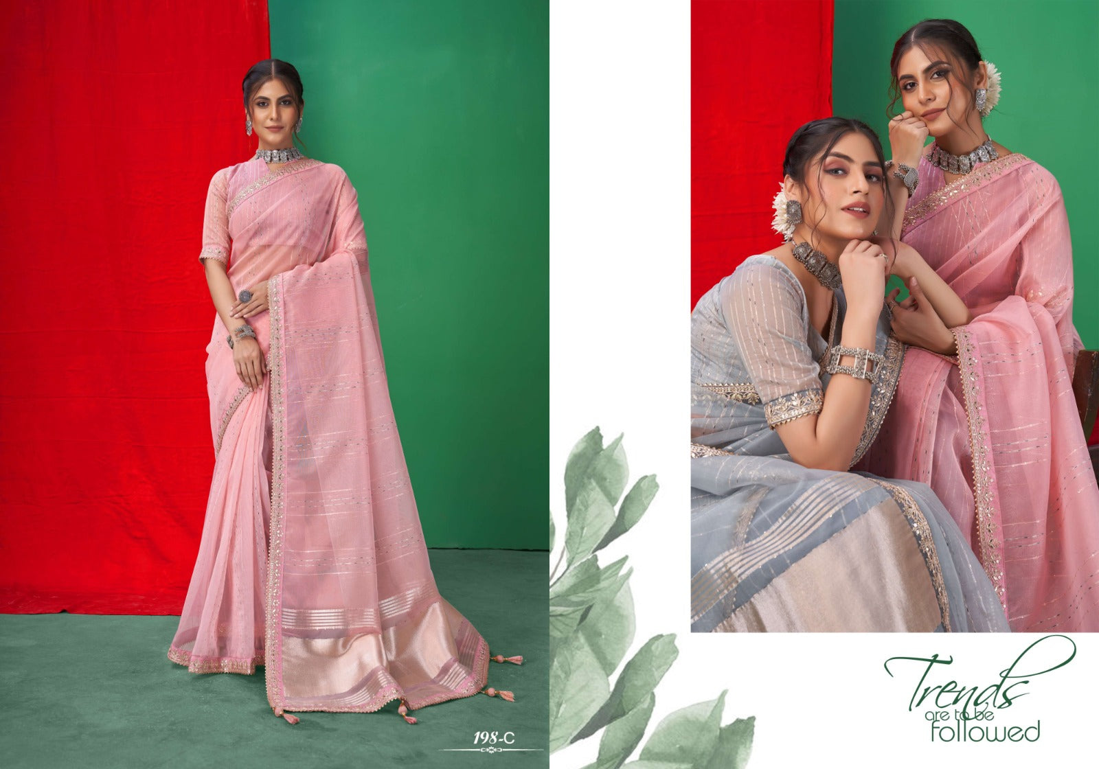 198 Sumitra Organza Sarees Wholesale Price