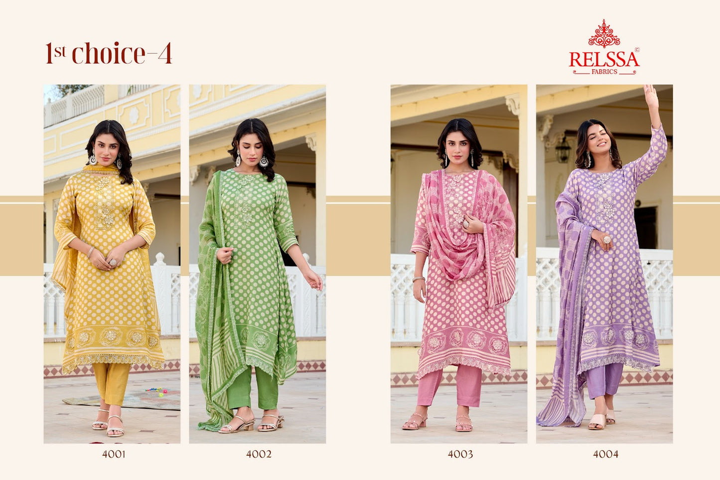 1St Choice Vol 4 Relssa Fabrics Cotton Pant Style Suits Manufacturer Ahmedabad