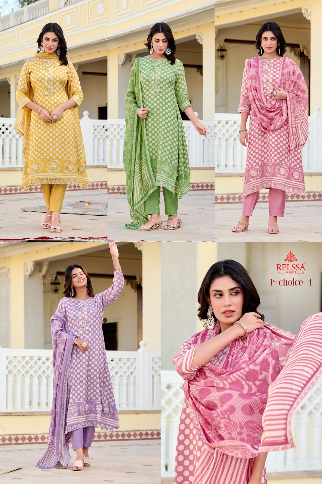 1St Choice Vol 4 Relssa Fabrics Cotton Pant Style Suits Manufacturer Ahmedabad