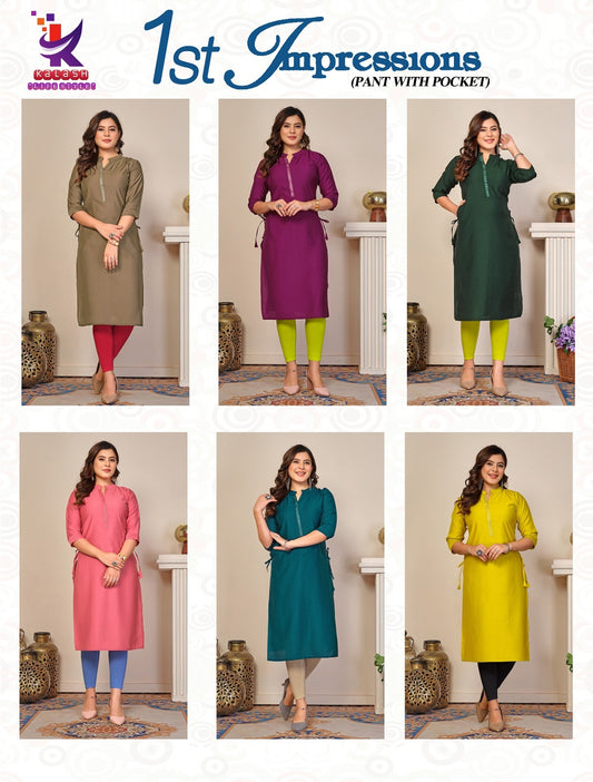 1St Impression Mlm Kalash Lifestyle Rayon Kurti With Pocket Exporter Gujarat