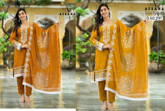 Sunflower-2191 Afsana Soft Organza Readymade Pant Style Suits Manufacturer