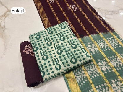 2.40 Mtr Bottom Balajit Cotton Salwar Suits Wholesale Price