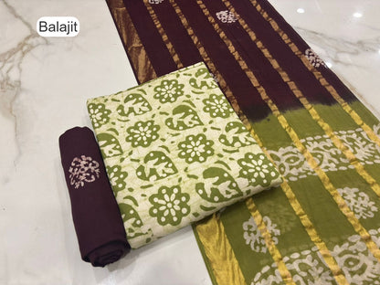 2.40 Mtr Bottom Balajit Cotton Salwar Suits Wholesale Price