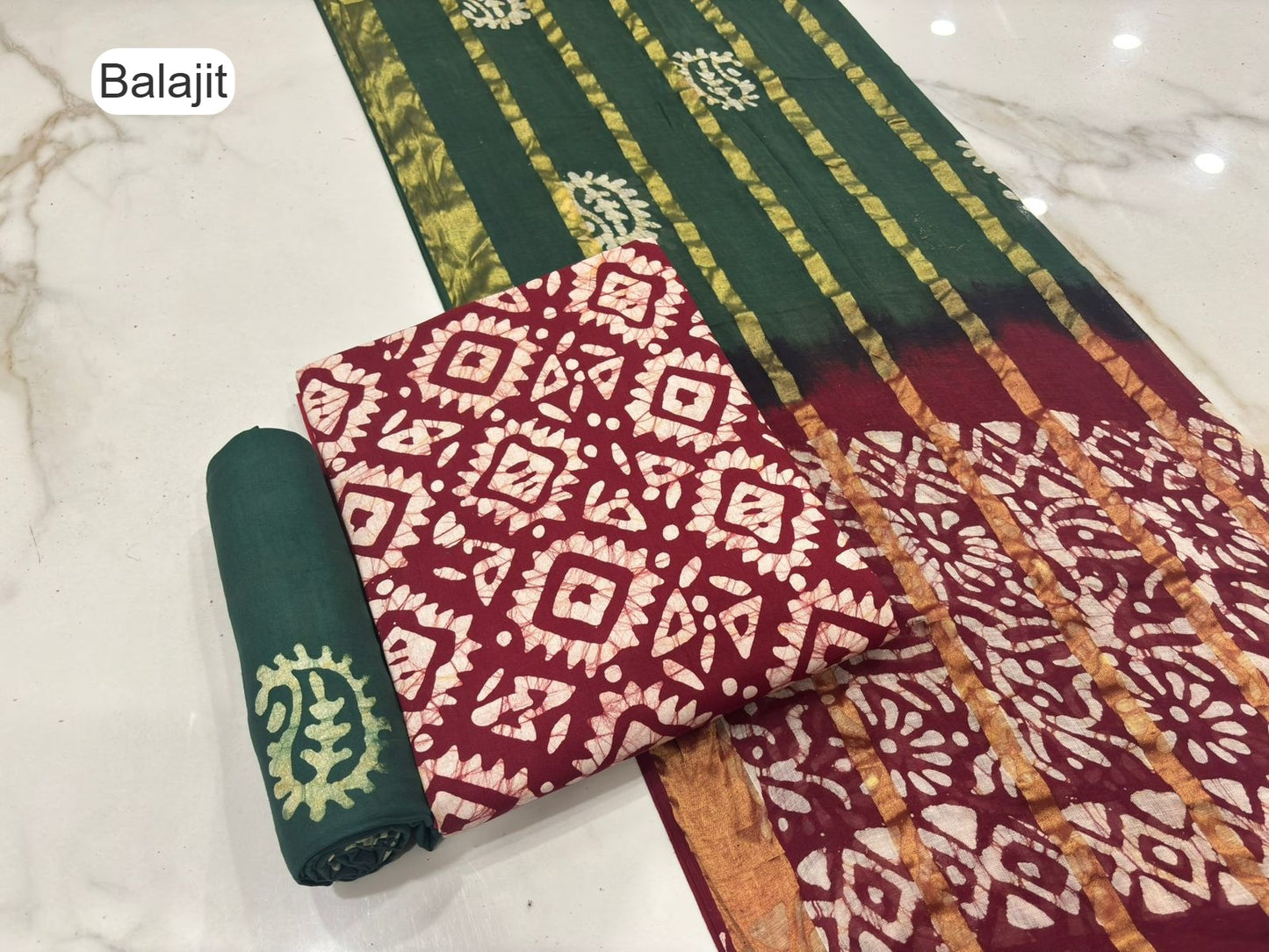 2.40 Mtr Bottom Balajit Cotton Salwar Suits Wholesale Price