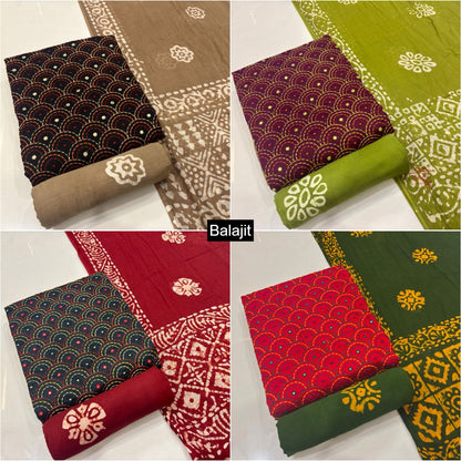 2.50 Mtr Bottom 0412 Balajit Cotton Satin Salwar Suits Supplier Gujarat