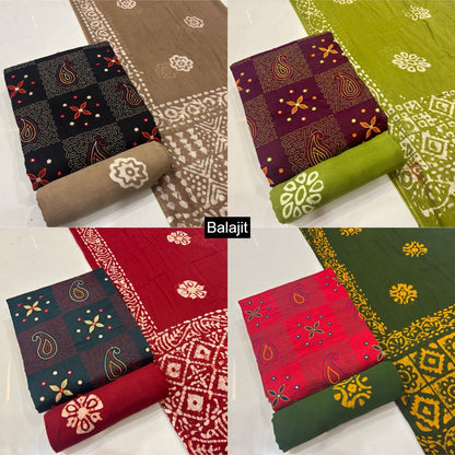 2.50 Mtr Bottom 0412 Balajit Cotton Satin Salwar Suits Supplier Gujarat