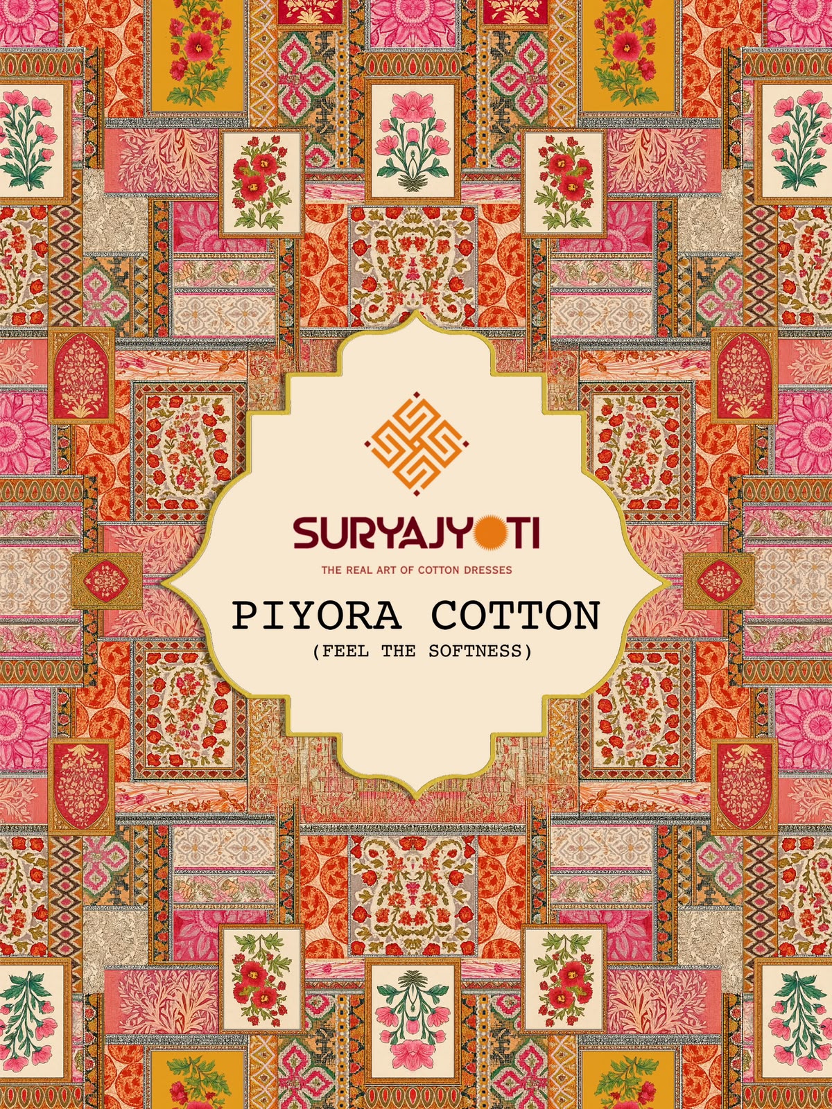 2.50 Mtr Bottom Piyora Cotton Vol 1 Suryajyoti Lawn Pant Style Suits Wholesaler Ahmedabad