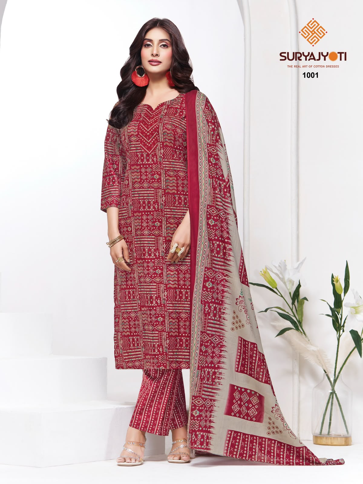 2.50 Mtr Bottom Piyora Cotton Vol 1 Suryajyoti Lawn Pant Style Suits Wholesaler Ahmedabad