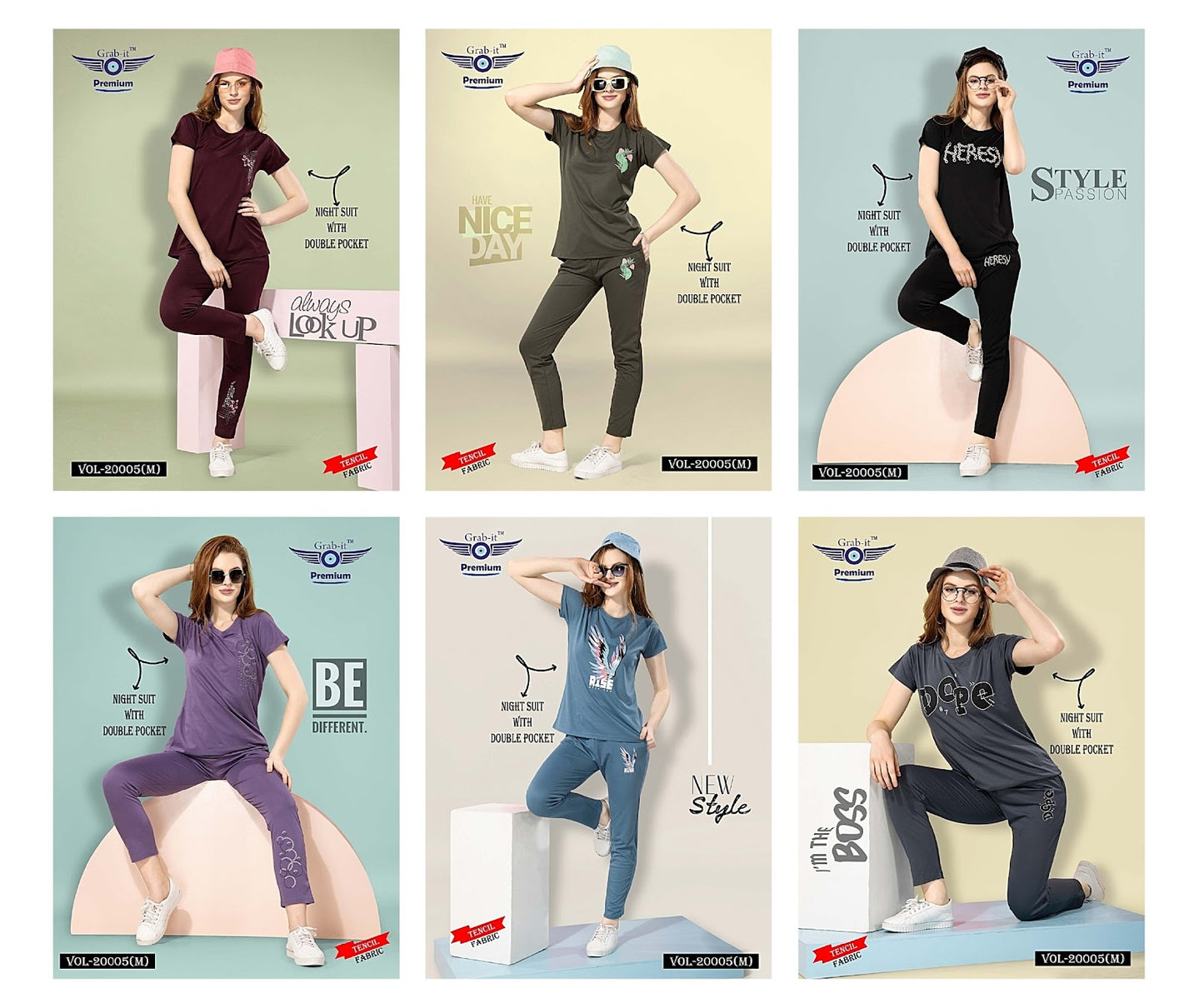 20005 M Grab It Tencil Pyjama Night Suits Supplier Ahmedabad