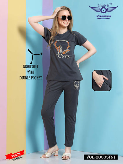 20005 N Grab It Tencil Pyjama Night Suits Wholesale Price