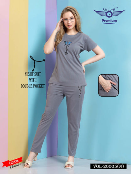 20005 N Grab It Tencil Pyjama Night Suits Wholesale Price
