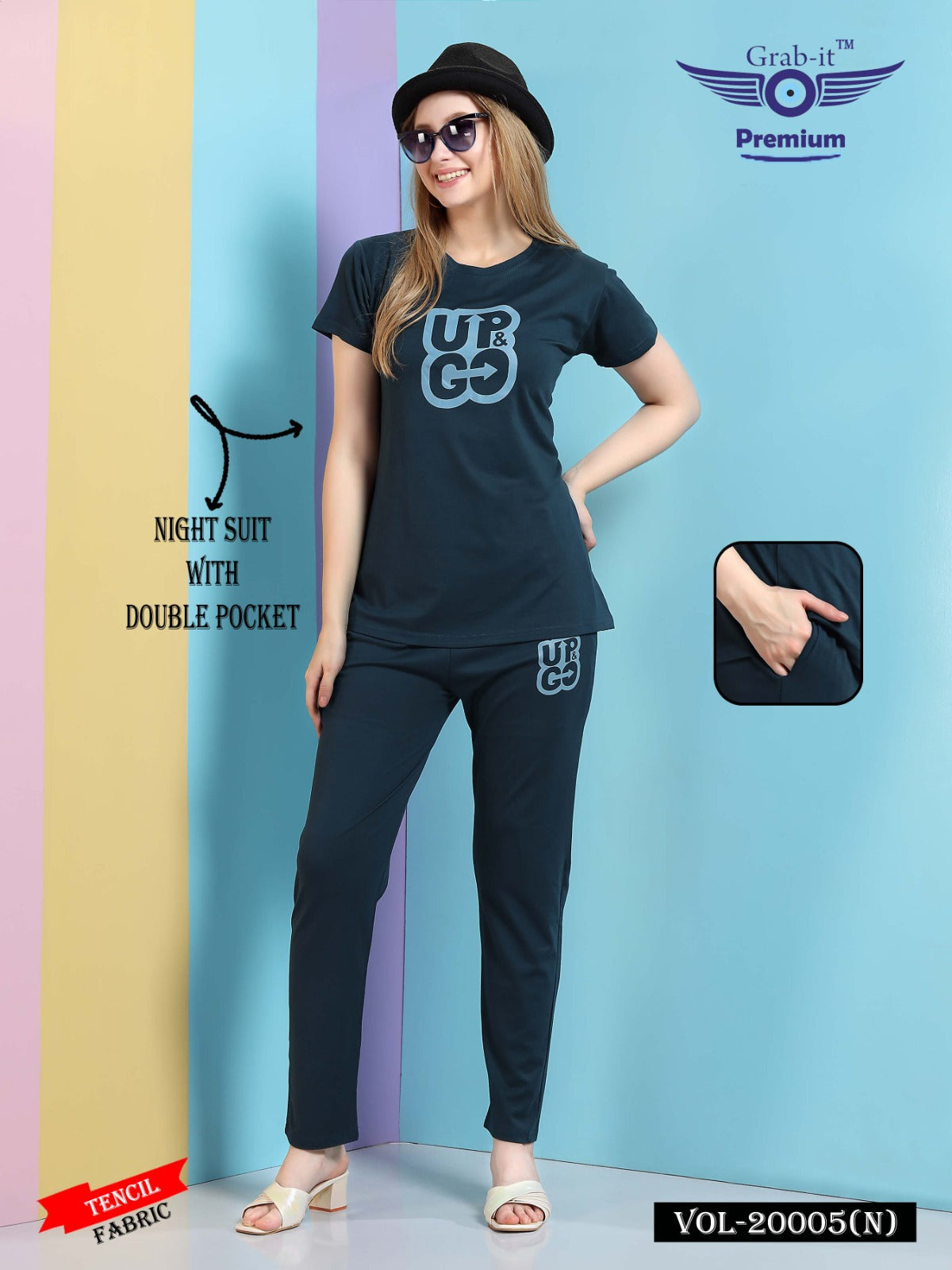 20005 N Grab It Tencil Pyjama Night Suits Wholesale Price