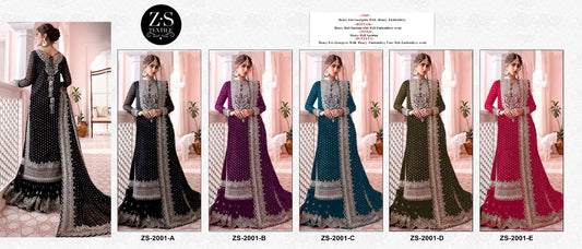 2001 Z S Textiles Fox Georgette Pakistani Salwar Suits Wholesale Price