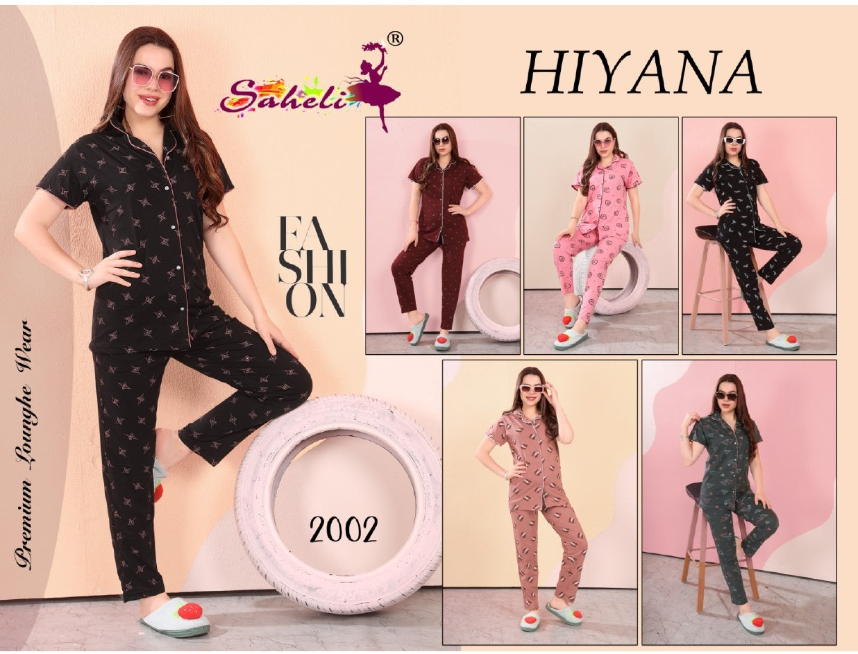 2002 Hiyana Saheli Collar Night Suits Supplier Gujarat