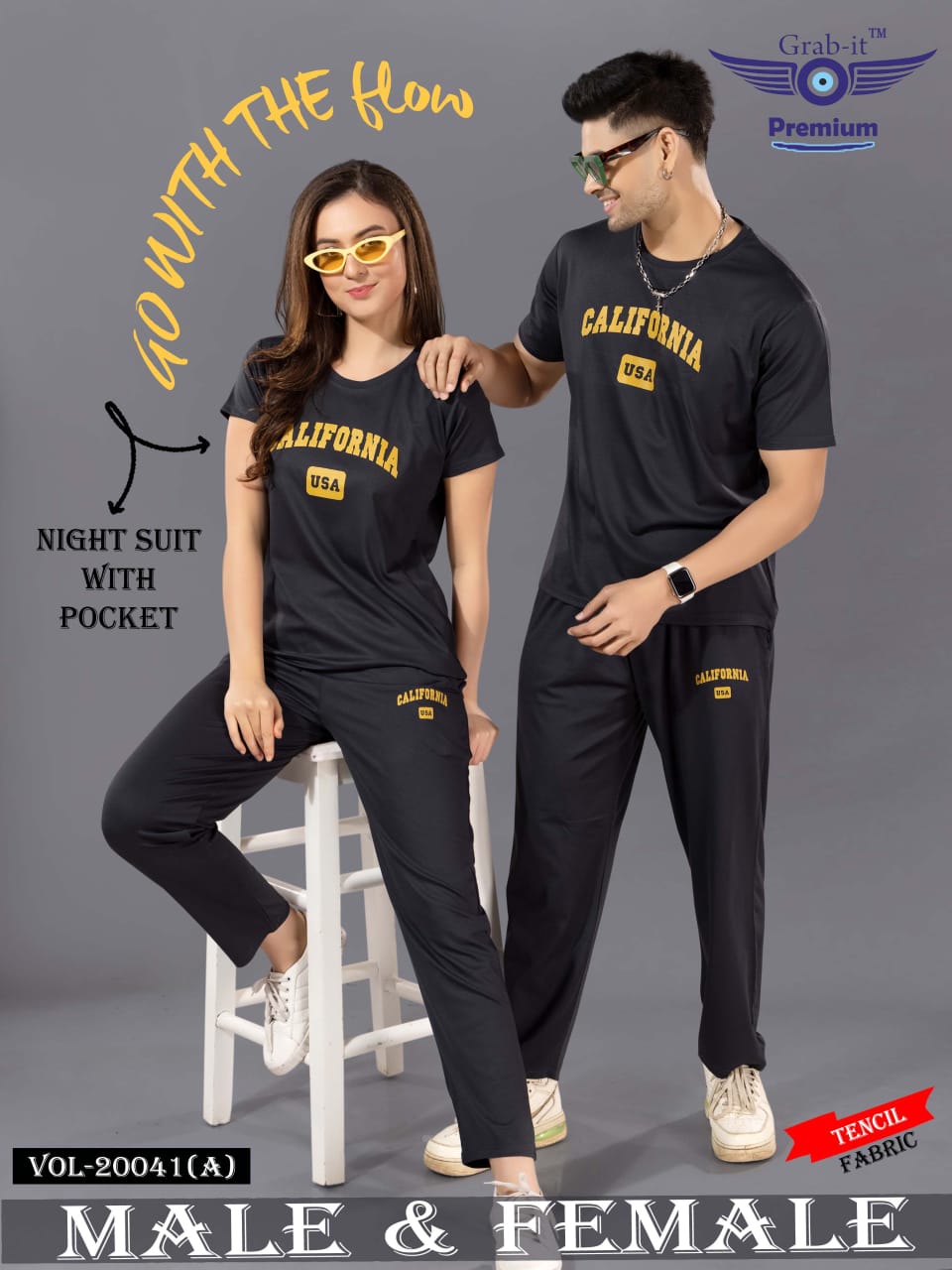 20041 A Grab It Tencil Pyjama Night Suits Wholesale Price