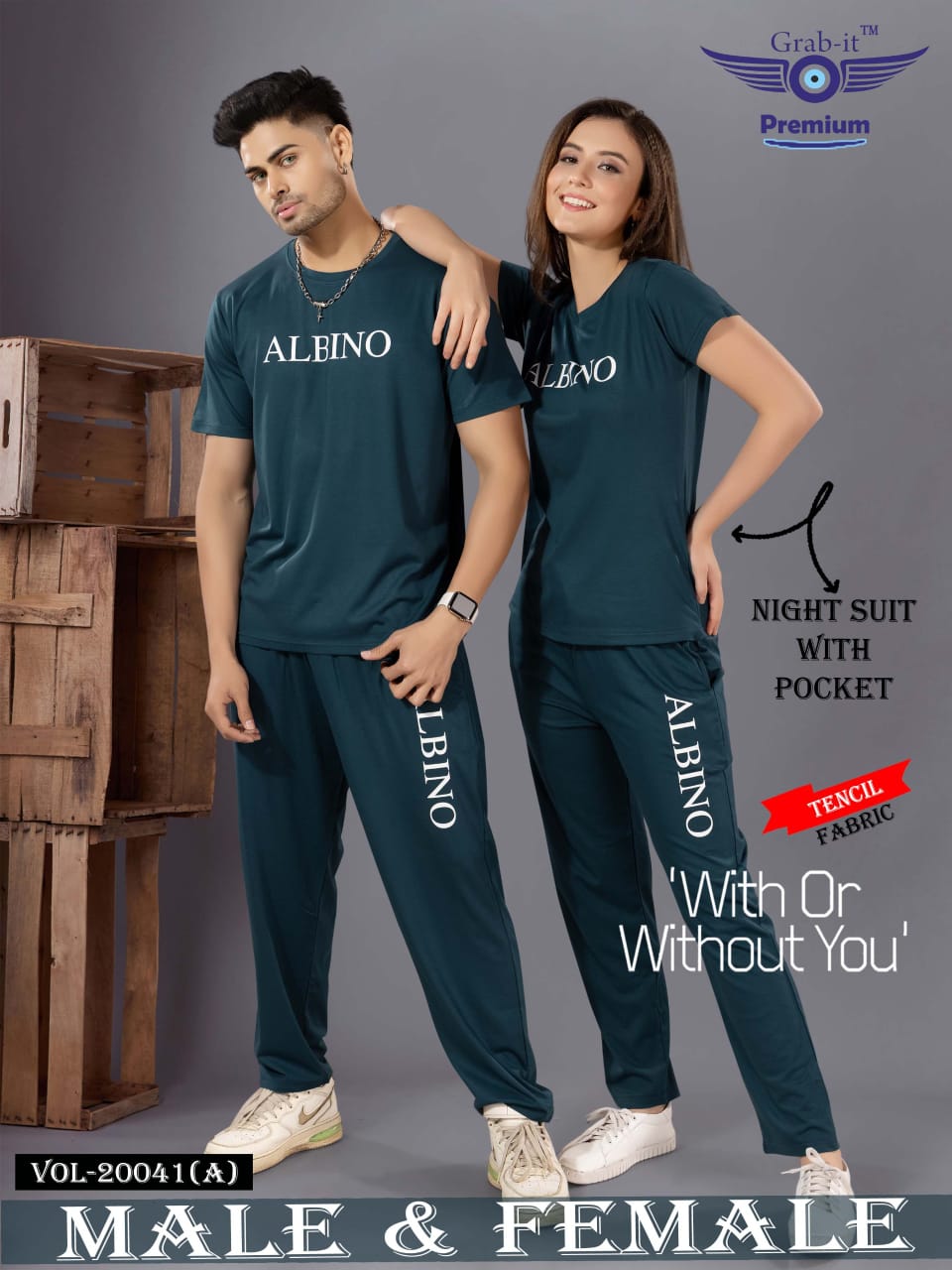 20041 A Grab It Tencil Pyjama Night Suits Wholesale Price