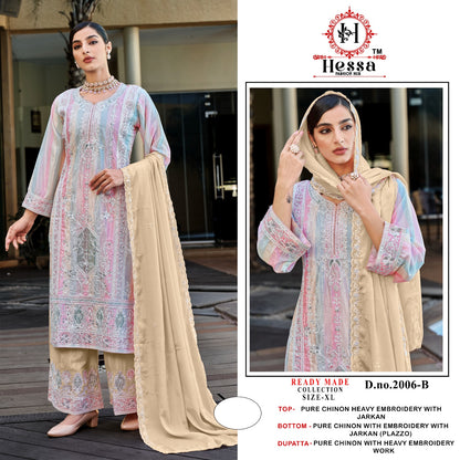 2006 Abcd Hessa Pure Chinon Pakistani Readymade Suits Exporter India
