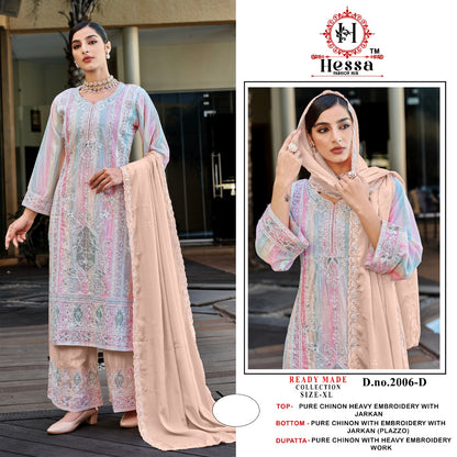 2006 Abcd Hessa Pure Chinon Pakistani Readymade Suits Exporter India