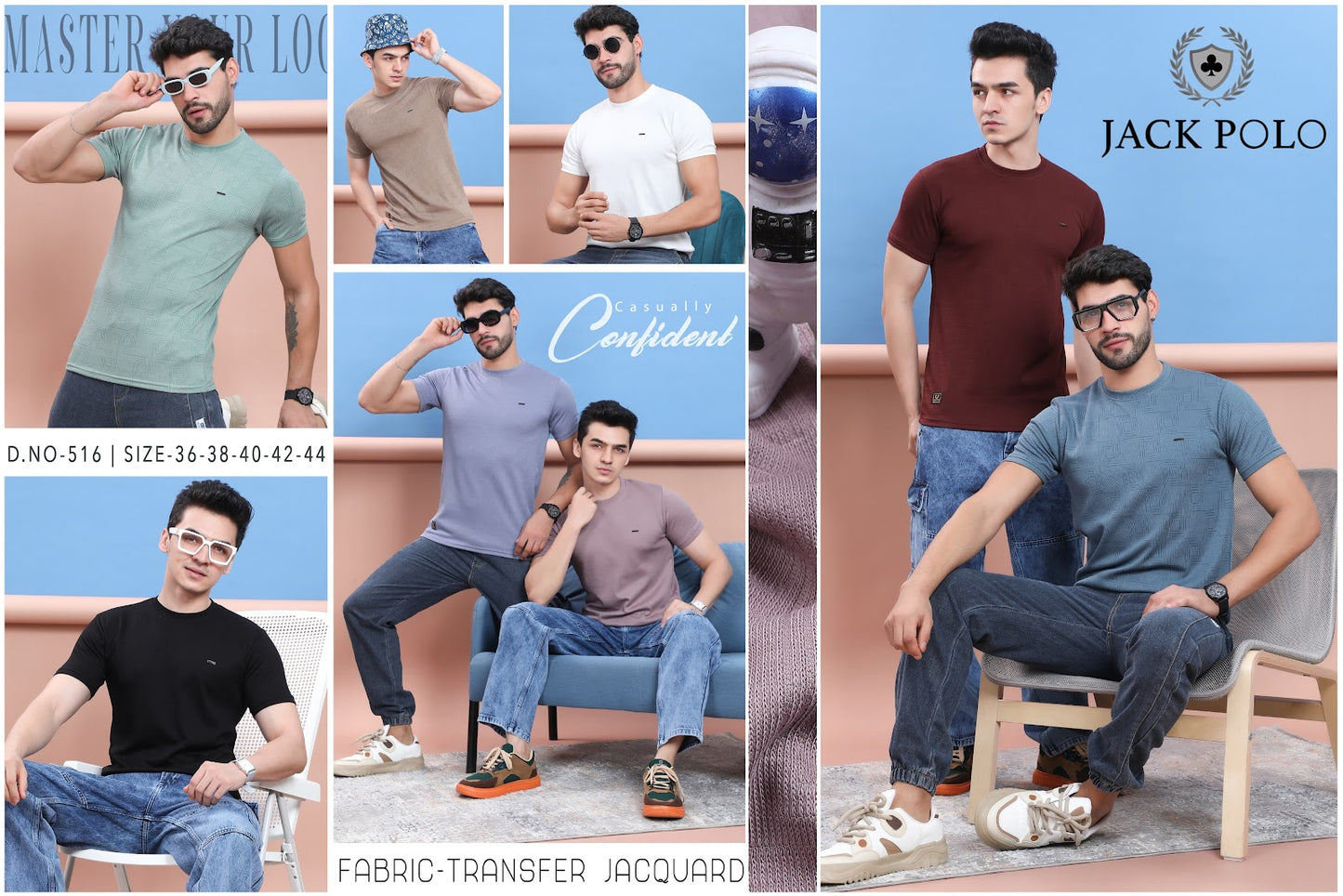 200 -210 Gsm Design 516 Jack Polo Knit Mens Tshirts Manufacturer