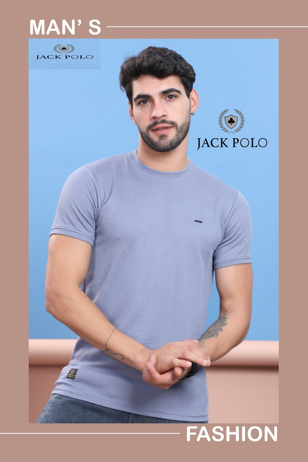 200 -210 Gsm Design 516 Jack Polo Knit Mens Tshirts Manufacturer
