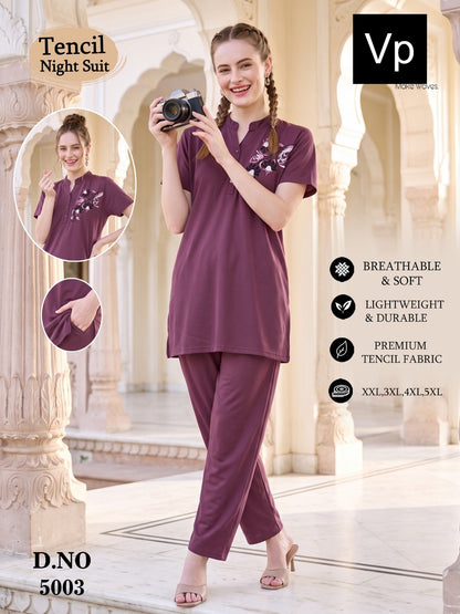 201026 Design 5003 Vp Tencil Kurta Night Suits Supplier India