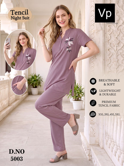201026 Design 5003 Vp Tencil Kurta Night Suits Supplier India