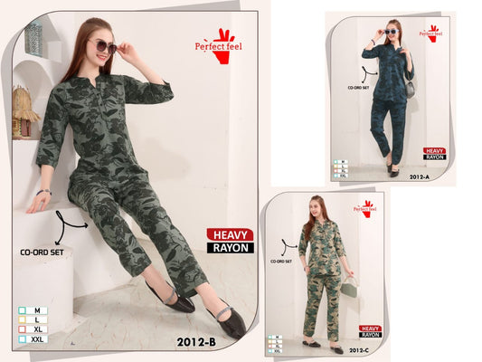 2011-2012 Perfect Feel Rayon Co Ord Set Manufacturer Ahmedabad