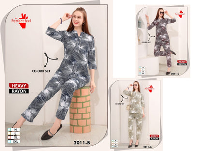 2011-2012 Perfect Feel Rayon Co Ord Set Manufacturer Ahmedabad