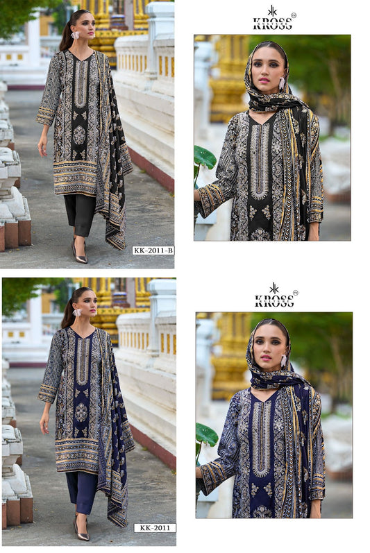 2011 Ab Kross Kulture Cotton Pakistani Salwar Suits Wholesaler