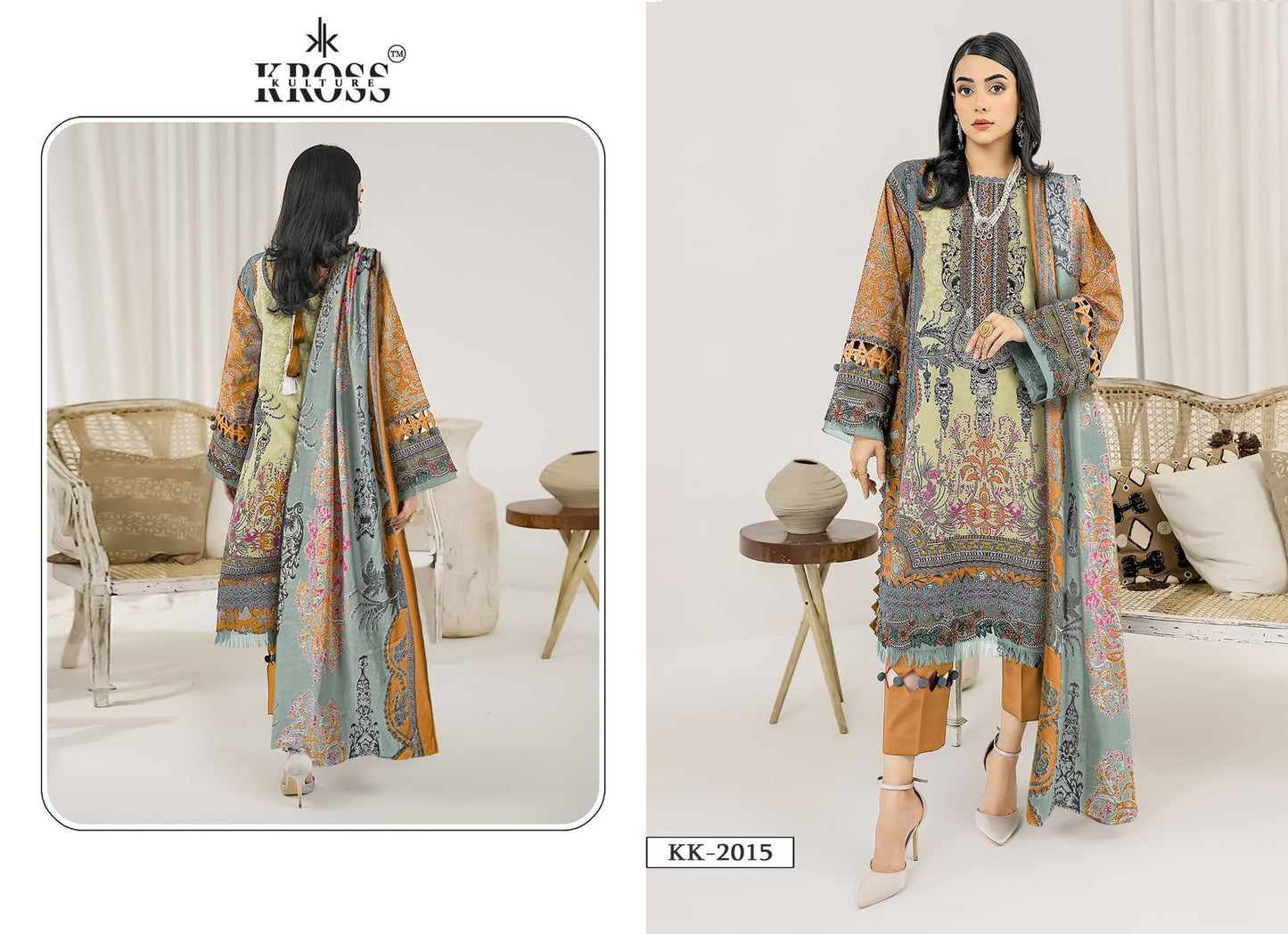 2015 Kross Kulture Cotton Pakistani Patch Work Suits Supplier India