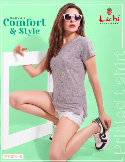 201 Lichi Hosiery Cotton Women Tshirt Supplier Ahmedabad